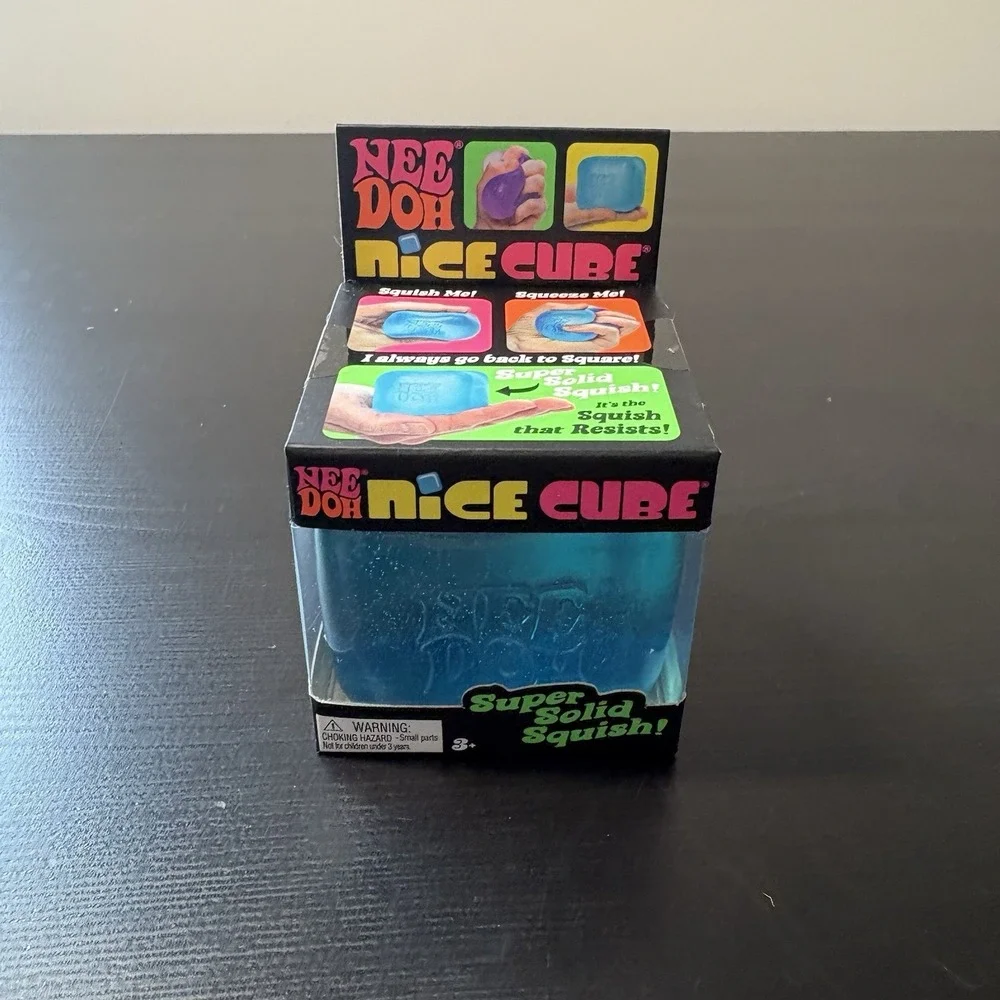 Nee Doh Nice Cube - Super Solid Squish! (Blue) - Brand New/Factory Sealed! CE